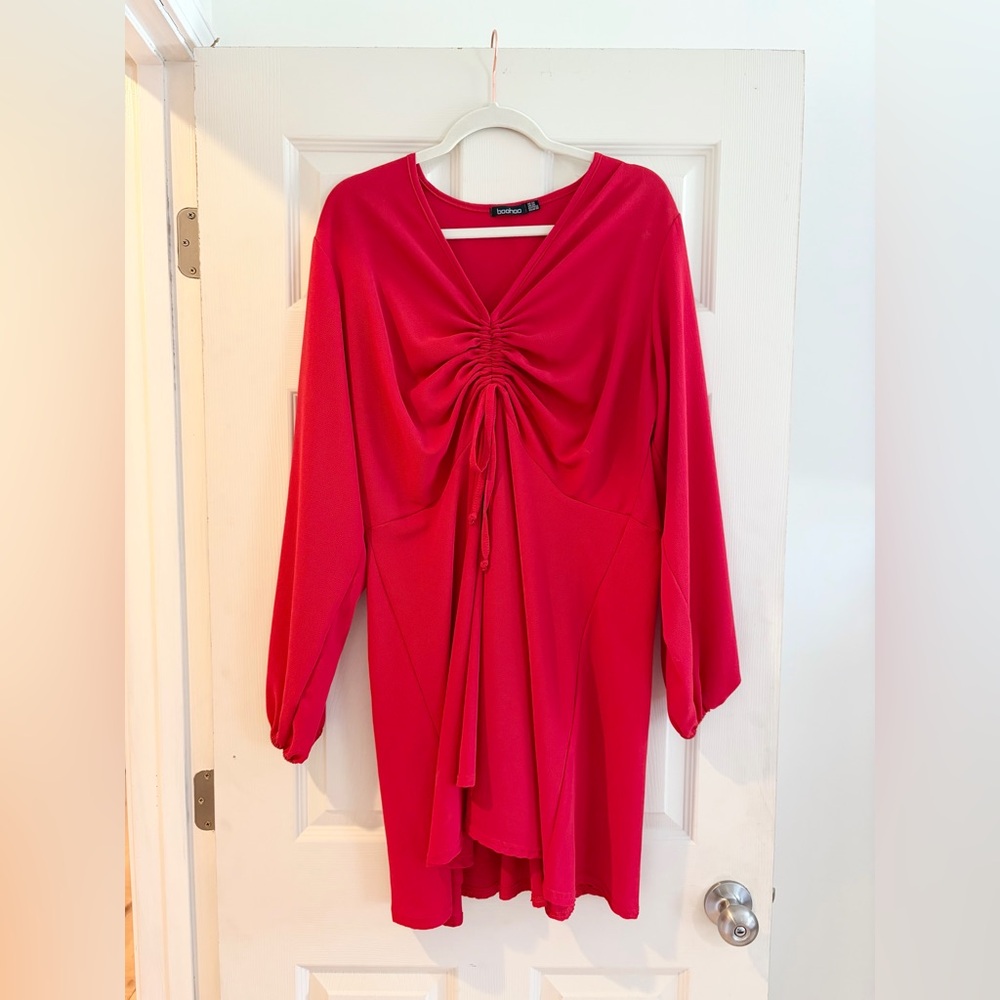 Boohoo Vibrant Red Skater Dress